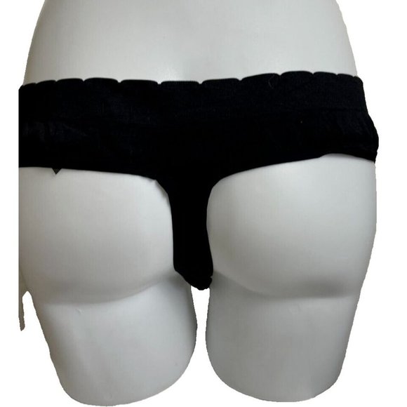 Betsey Johnson Torrid Plus 2 Black Studded Skull Seamless Thong Panties - Picture 5 of 7